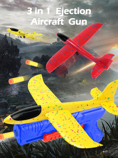 Foam Aircraft Launcher Toy Kids Catapult Glider Plane