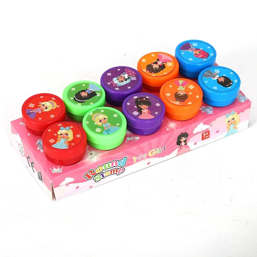 10PCS Kids Self Ink Stamps Set for DIY Crafts