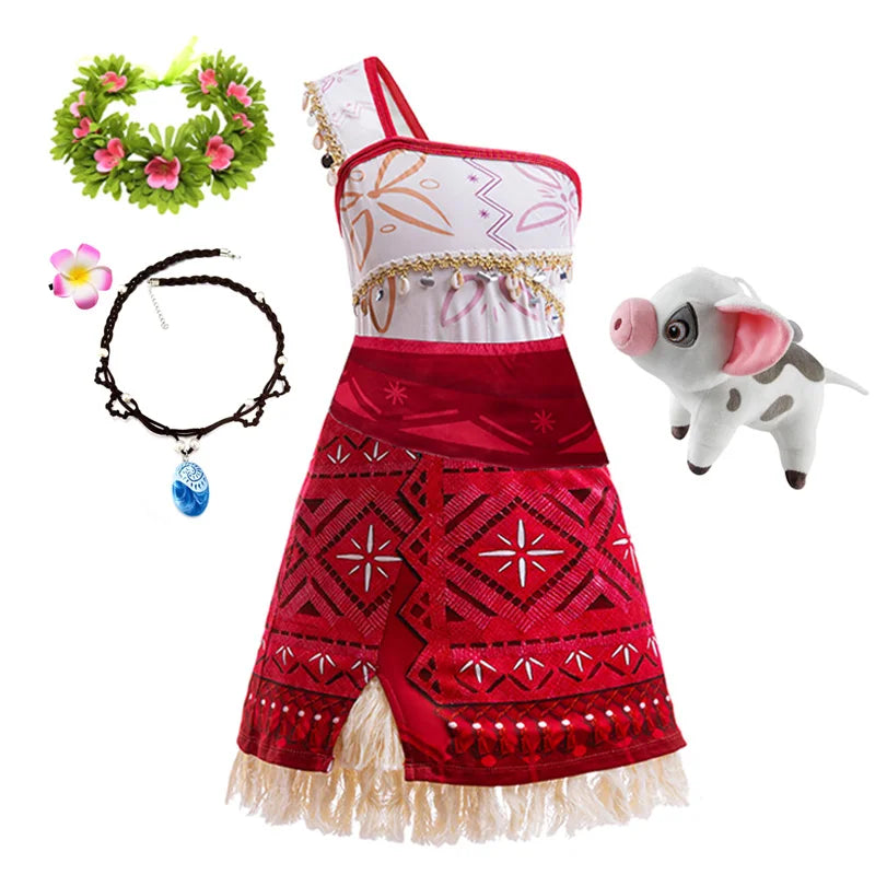 Moana 2 Dress for Girls Princess Costume with Accessories