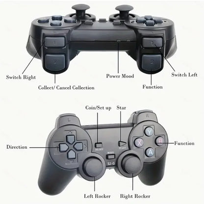 4K Retro Game Console Wireless Gaming Stick with Dual Controllers