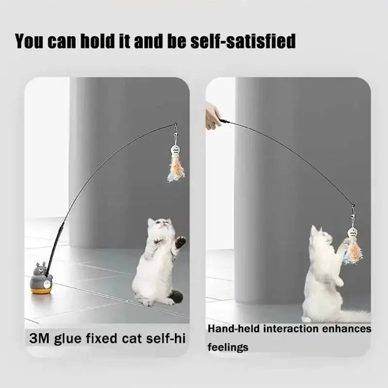 Cat Teaser Wand with Bell & Feather – Interactive Toy