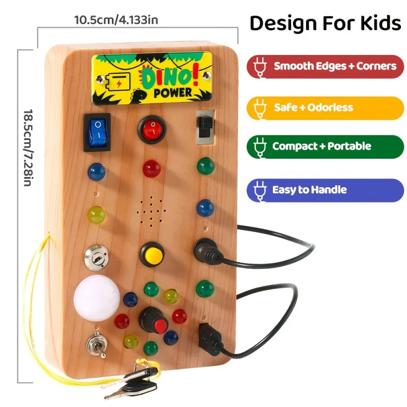 LED Busy Board, Light Switch Sensory Toy for Kids