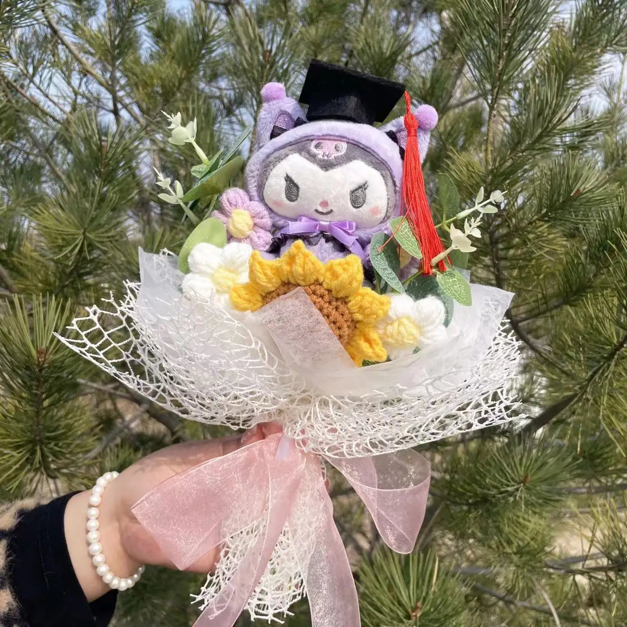 Cartoon Graduation Plush Bouquet Soft Stuffed Doll Gift