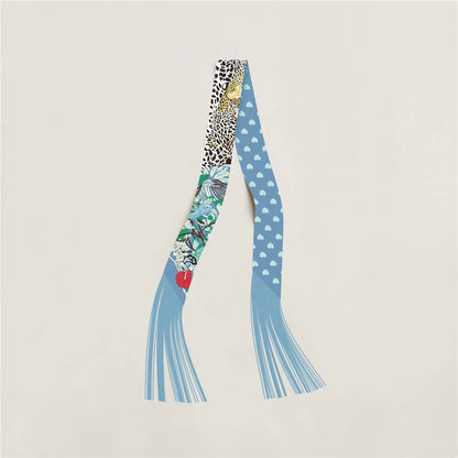 Tassel Scarf Fashion Design Women Scarf Brand Silk Scarf Hair Headband Foulard Skinny Bag Scarves Neckerchief Handbag Decoration