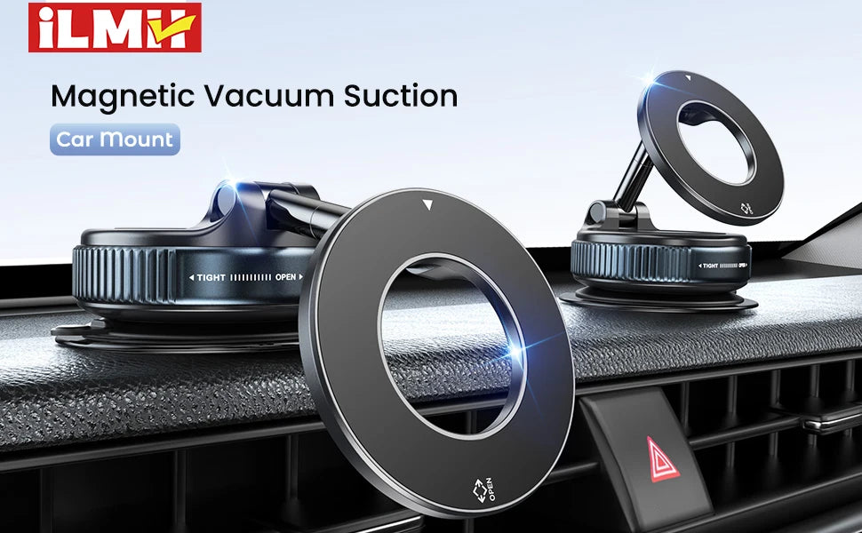 Magnetic Car Phone Holder 360° Foldable Vacuum Mount