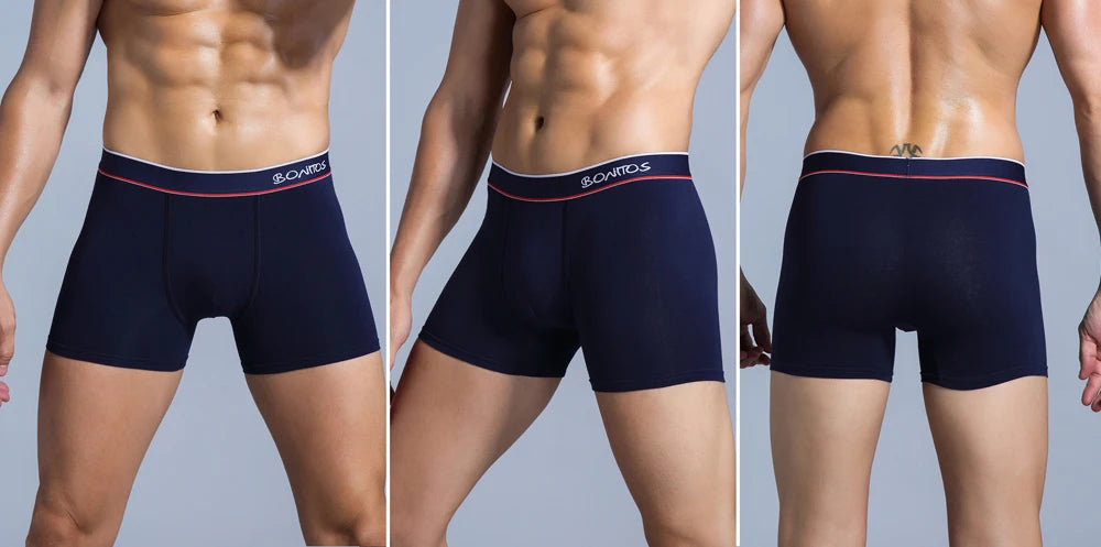 Men's Cotton Boxer Shorts 4PCS Soft Stretch Underwear Set
