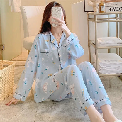 Women's Floral Pajama Set 2 Piece Viscose Long Sleeve Sleepwear