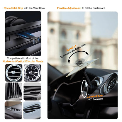 Mini Car Drum Cymbal Vent Decoration Musical Car Interior Accessory