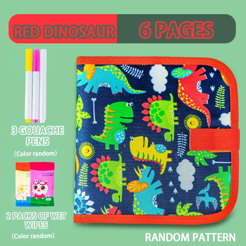 Reusable Doodle Book for Kids with 12 Watercolor Pens
