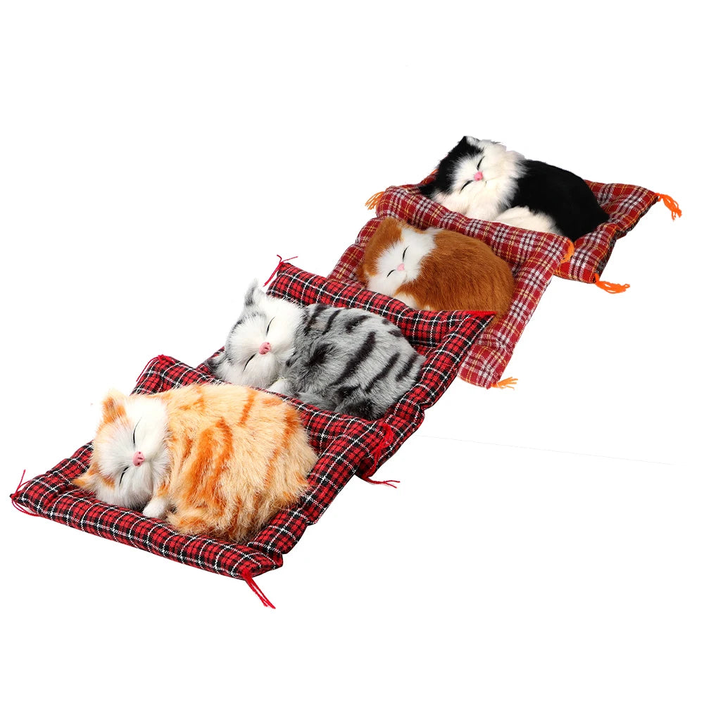 A cute miniature cat decoration for car dashboards, desks, shelves, and home spaces.