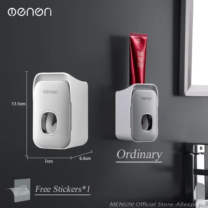 Wall-Mounted Toothpaste Dispenser – Punch-Free Toothbrush Holder