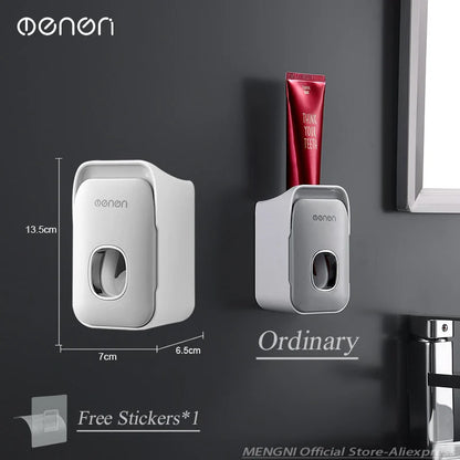 Wall-Mounted Toothpaste Dispenser – Punch-Free Toothbrush Holder