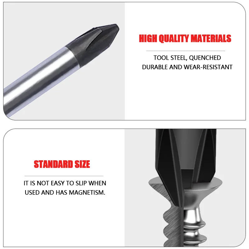 Magnetic Screwdriver High Carbon Steel Phillips & Slotted Tool