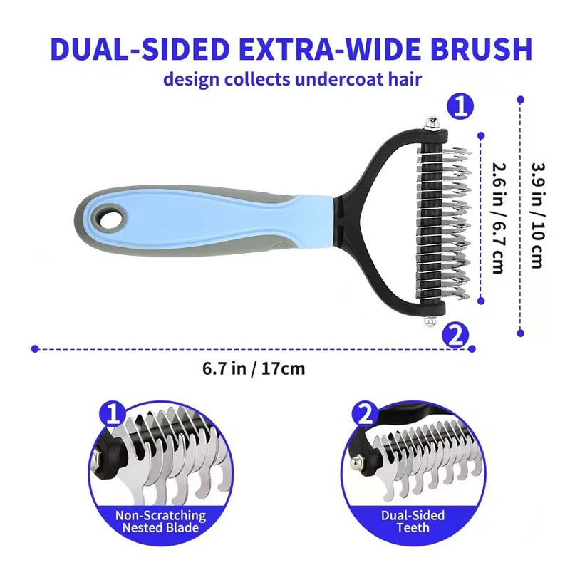 Pet Deshedding Brush Dog Cat Undercoat Grooming Tool