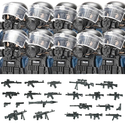 Police Soldier Building Blocks Mini Figures with Accessories