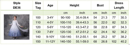 Girls Princess Dress Elsa Anna Kids Cosplay Costume