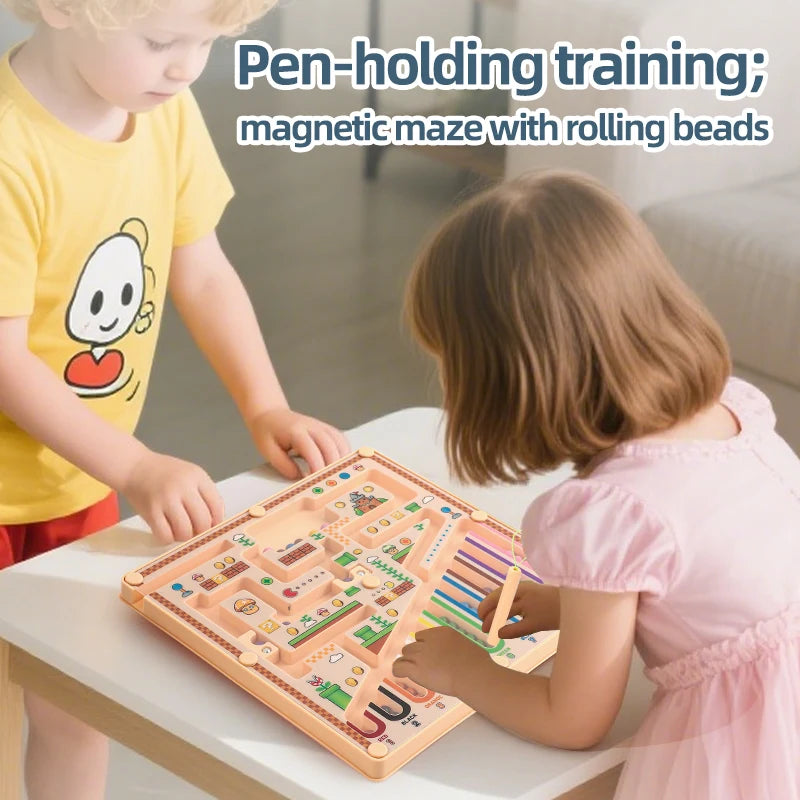 Magnetic Maze Rolling Ball Logic Toy for Kids