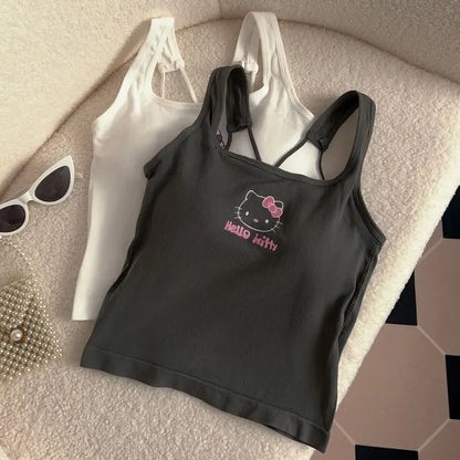 Hello Kitty Printed Tank Top – Cute Summer Cami with Built-In Padding