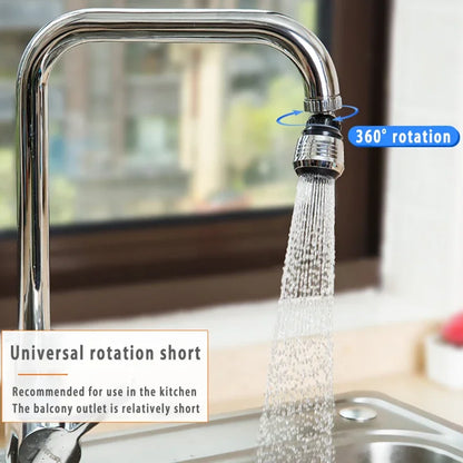 360° Rotatable Faucet Extender – 2-Mode Water Saving Aerator