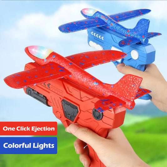 Foam Aircraft Launcher Toy Kids Catapult Glider Plane