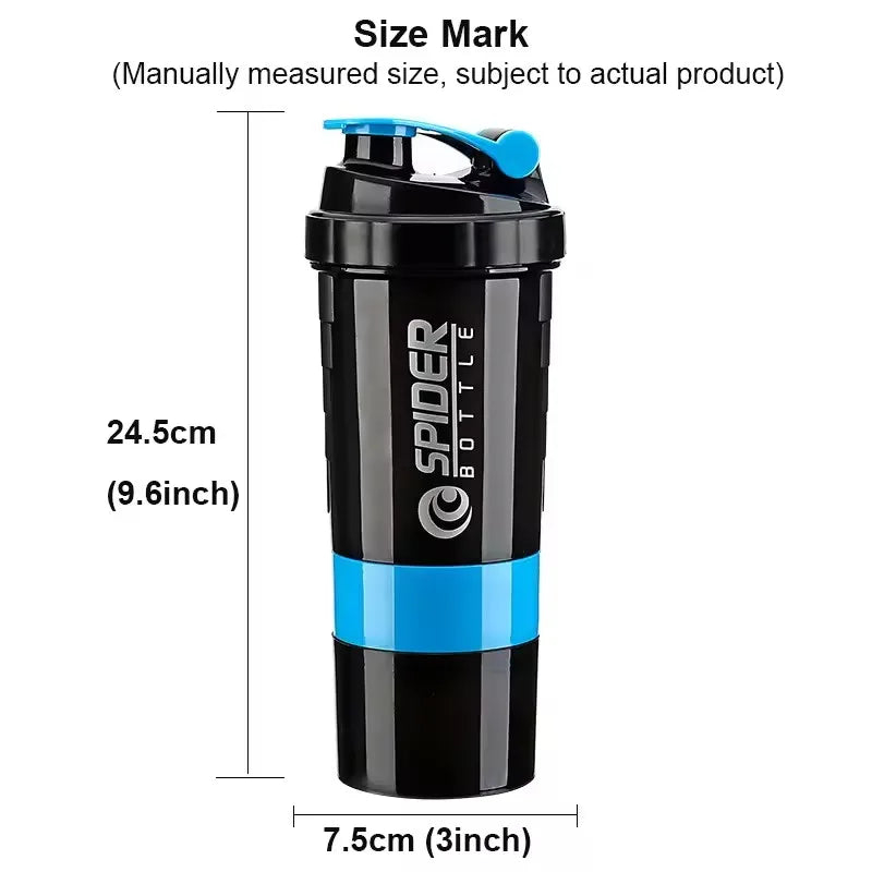 Protein Shaker Bottle – 3 Layer Fitness Mixing Cup