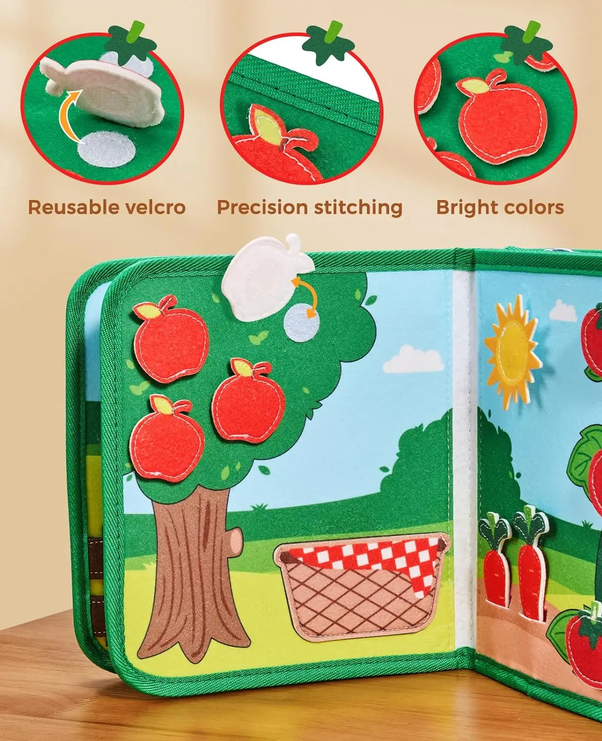 Farm Busy Book Montessori Animal Activity Board for Toddlers