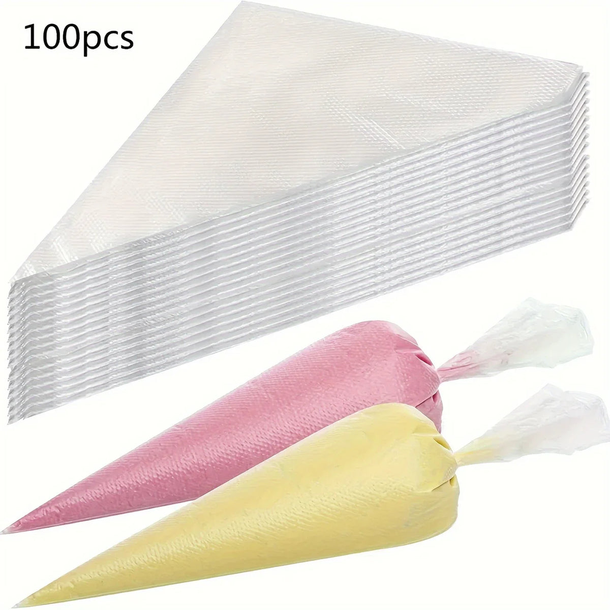 Disposable Pastry Bags, 100PCS Leak-Proof