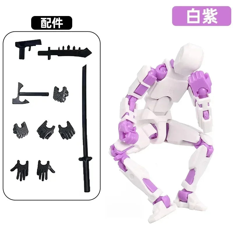 T13 Multi-Joint Robot Action Figure with Dog – 14cm Poseable Model