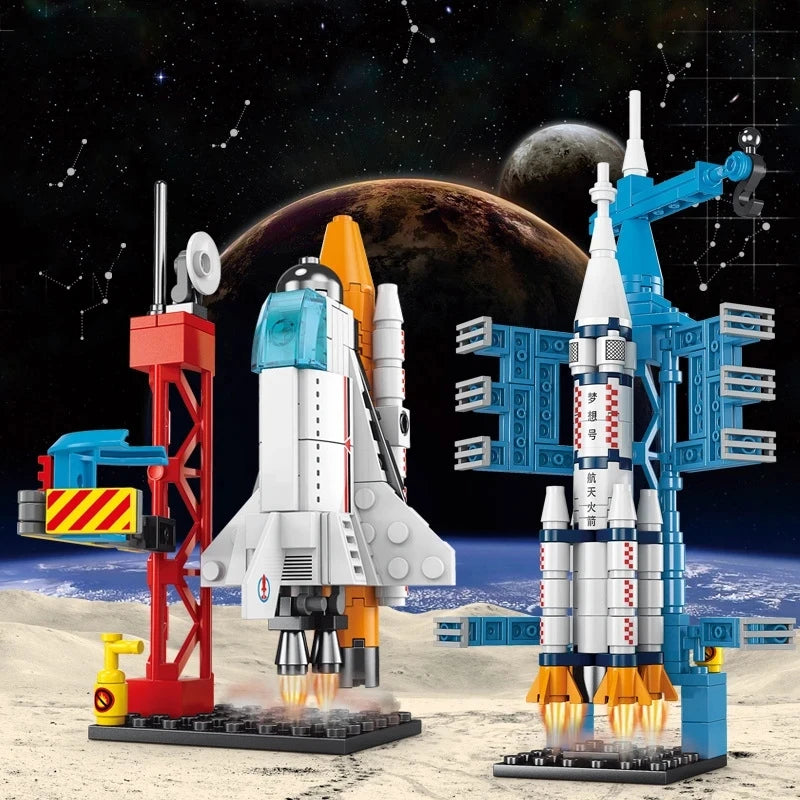 A hands-on building activity for creative play, assembling practice, and space-themed fun.