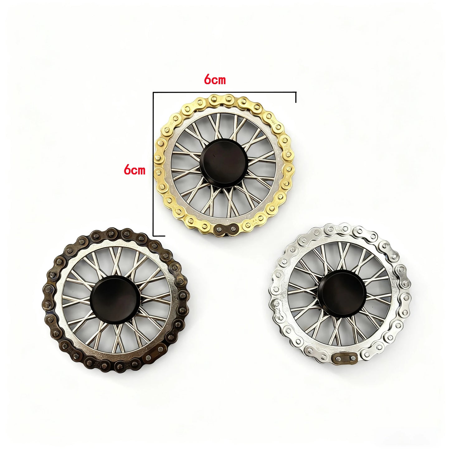 Metal Fidget Spinner – Gear & Bike Chain Fingertip Spinner