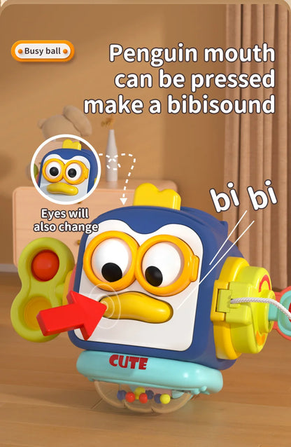 Baby Busy Board Cube Montessori Sensory Activity Toy