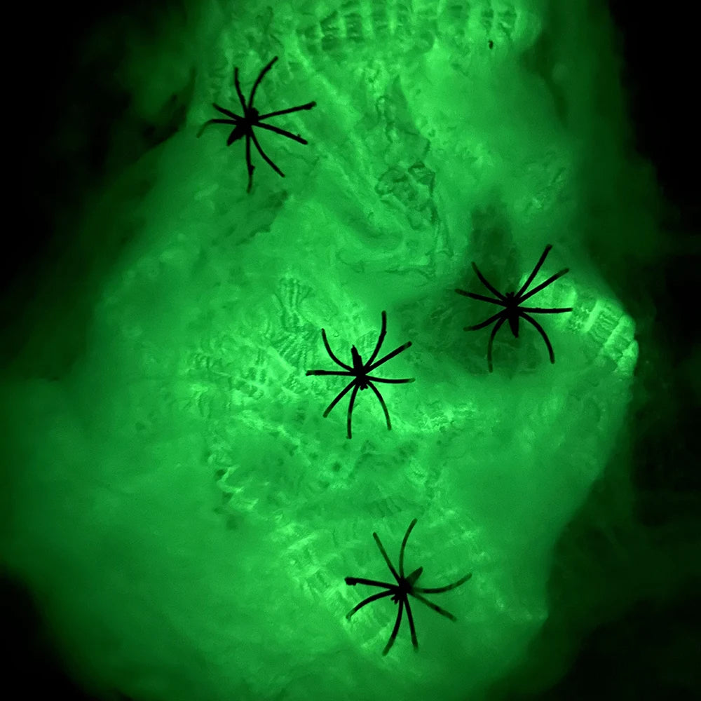 Glow in the Dark Spider Web Halloween Decoration Outdoor Cobweb