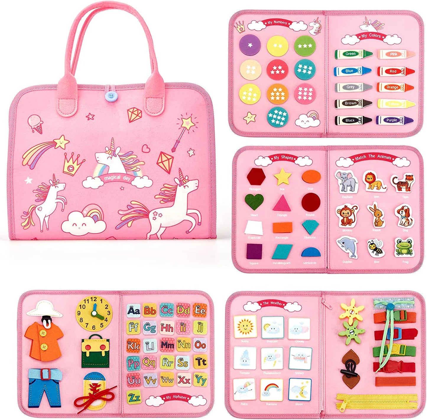 Montessori Busy Board for Toddler Learning Activities