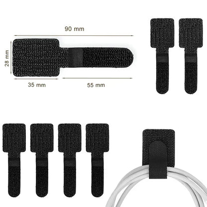 Reusable Velcro Cable Ties – Adjustable Self-Adhesive Cord Organizer
