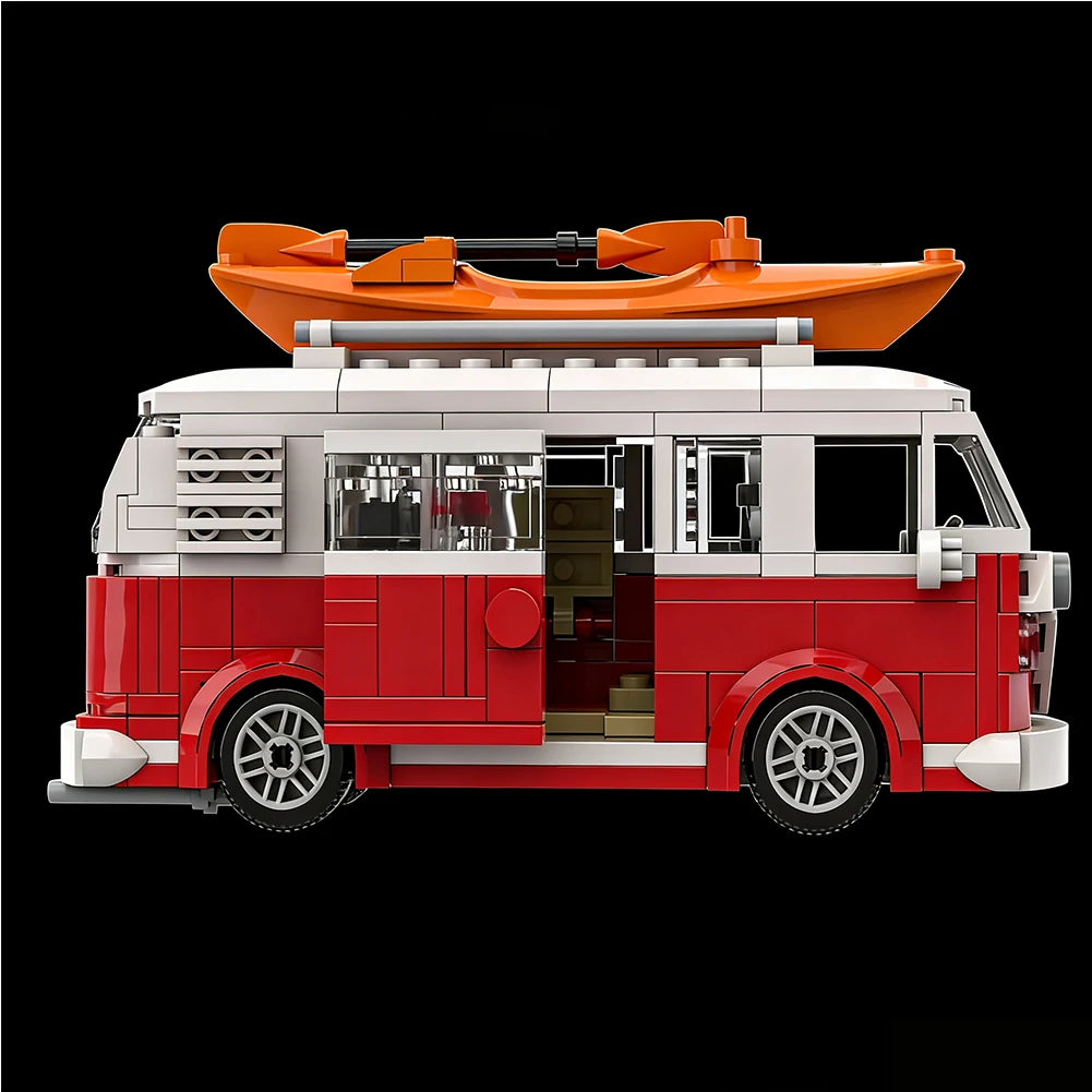 MOC Camper Van Building Set – Creative Travel Vehicle Blocks for Adults