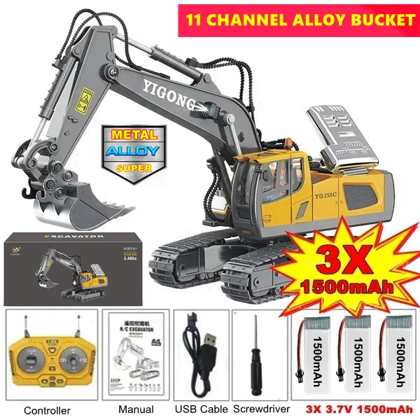 4WD RC Excavator Dump Truck Bulldozer 1:20 Remote Control Toy