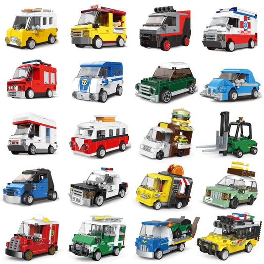 Racing Car & Vehicle Building Blocks – Pull Back Models