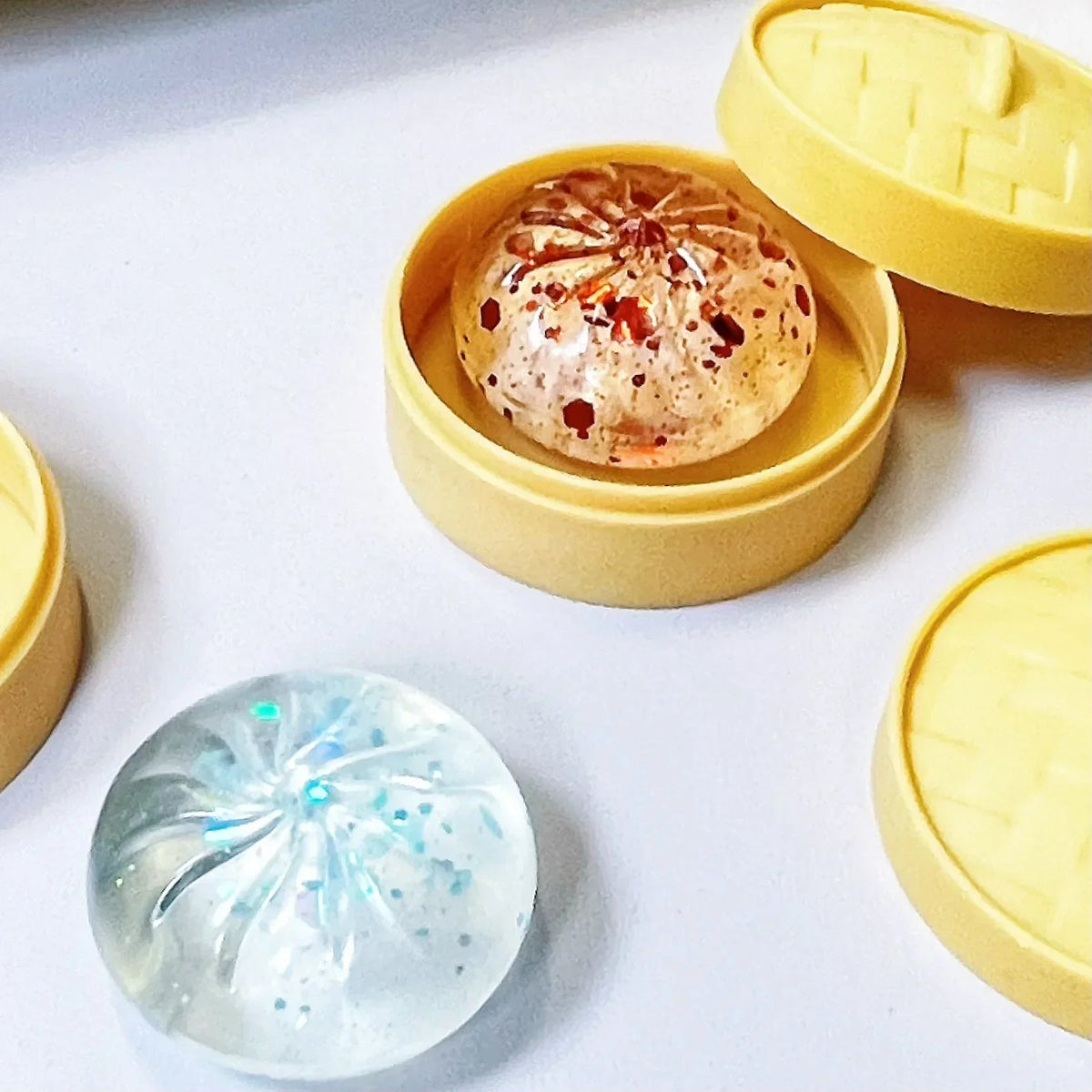Dumpling Squishy Set – Mini Steamed Bun Stress Relief Fidget Toys