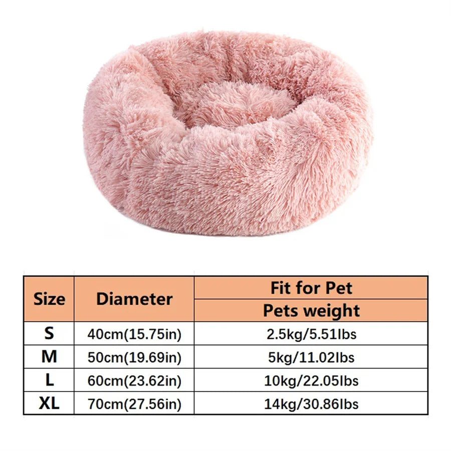 Donut Cat Bed – Plush Washable Round Pet Bed for Dogs