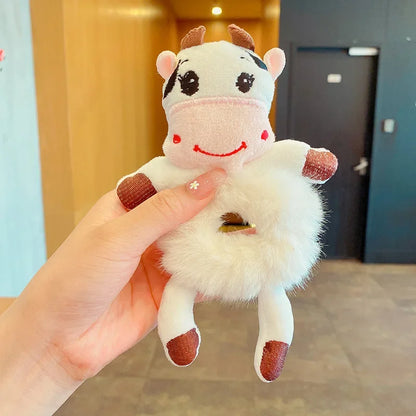 Frog Plush Hair Scrunchie Cute Elastic Ponytail Hair Band