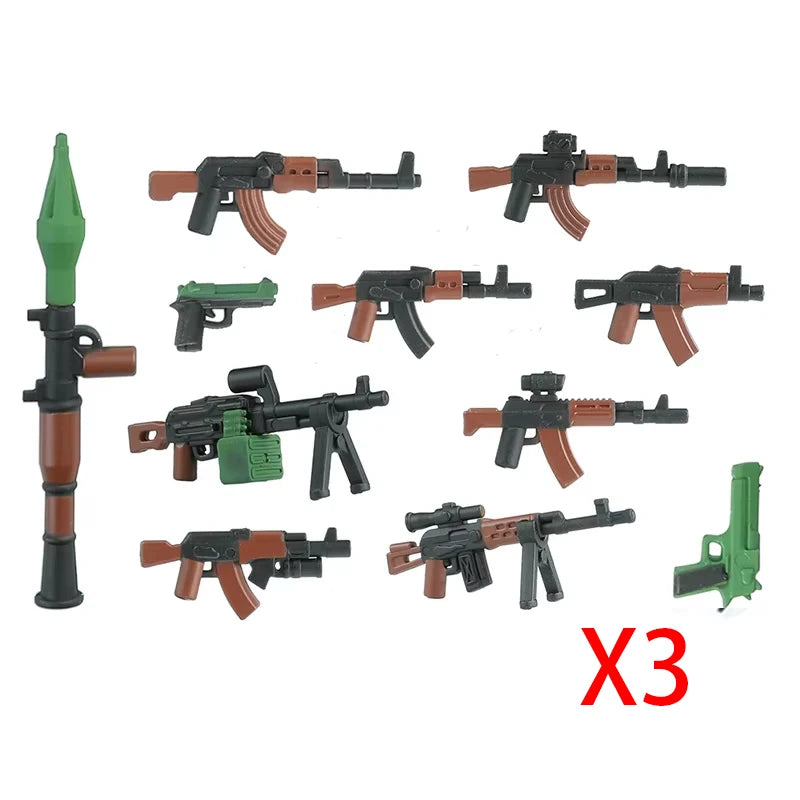 Military Soldier Building Blocks Mini Figure Set with Accessories