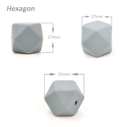 Silicone Hexagon Beads 10pcs Food Grade DIY Jewelry Making