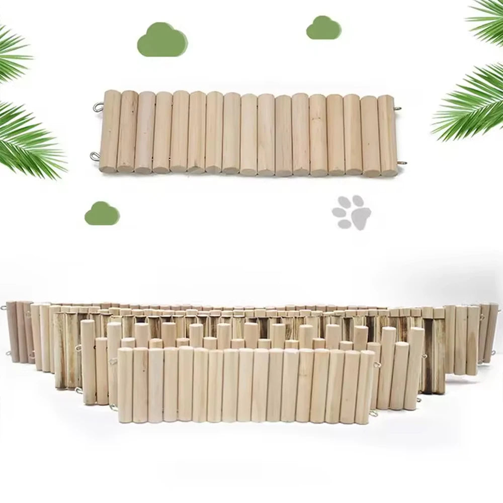 Hamster Wooden Bridge Bendable Climbing Habitat Accessory