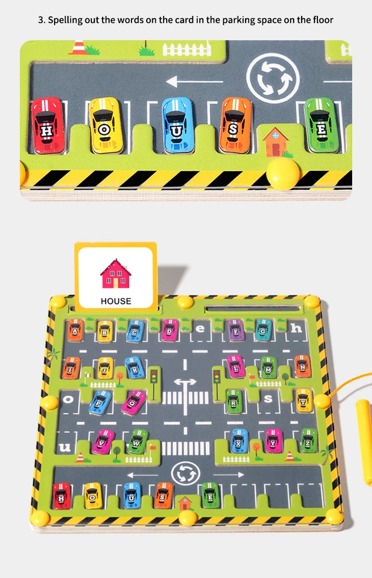 Montessori Magnetic Alphabet Maze Wooden Learning Board