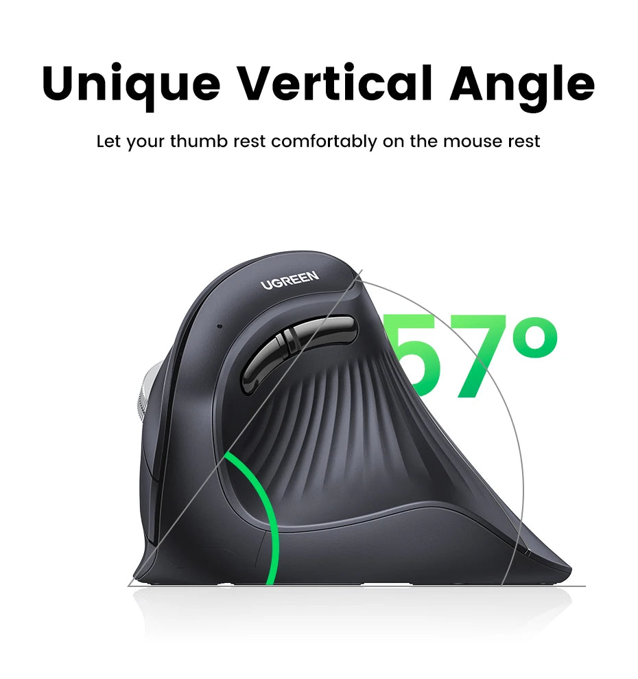 MU008 Vertical Wireless Mouse – Ergonomic Bluetooth & 2.4G Mouse with 4000 DPI