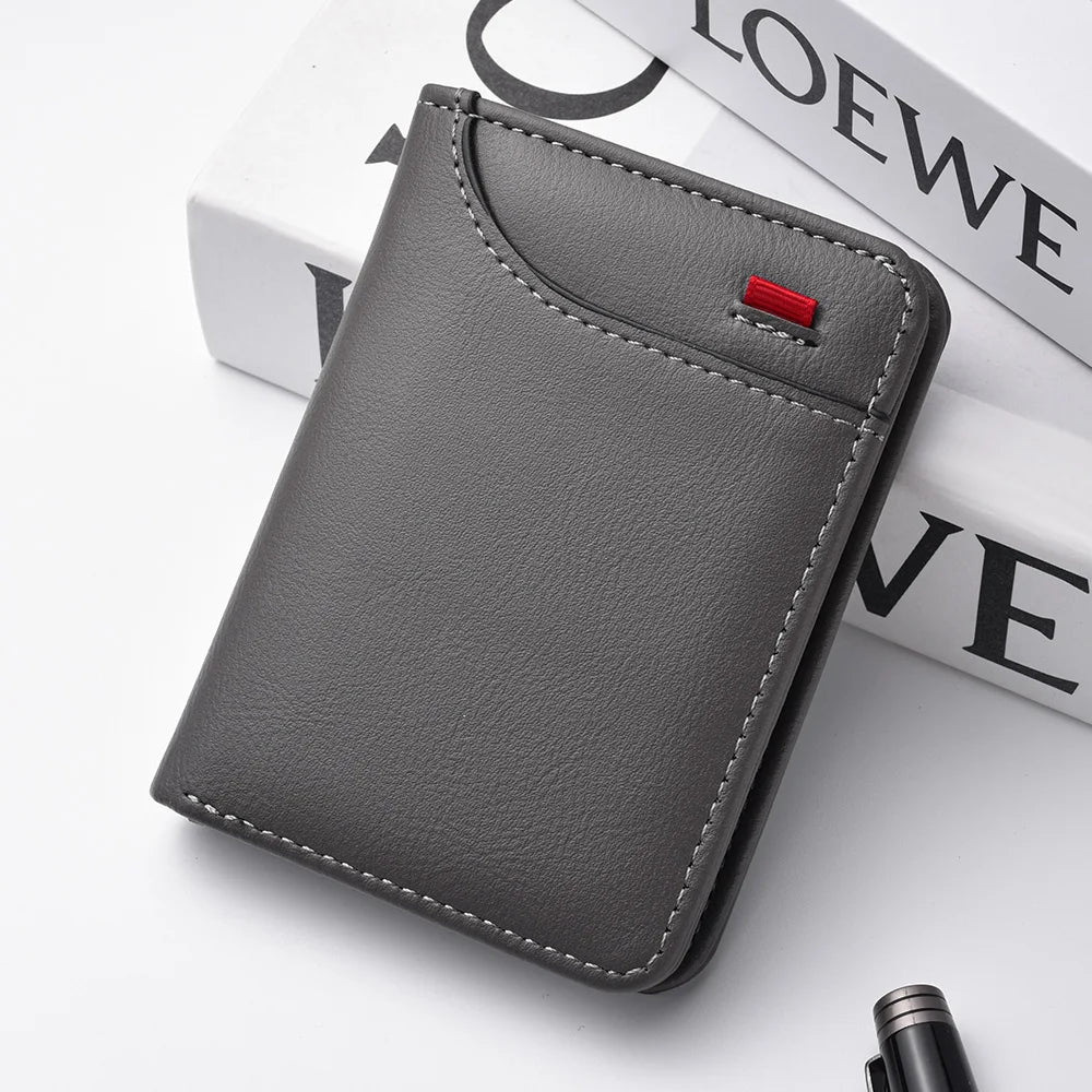 Men's Credit Card Wallet Ultra Thin PU Leather Mini Wallet