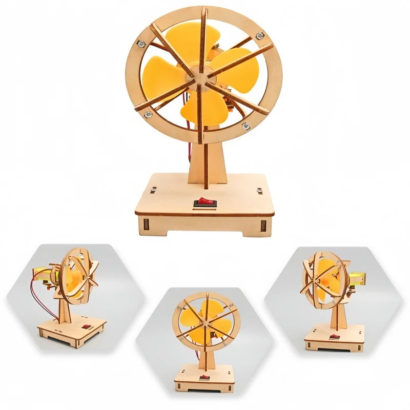 DIY Electric Swing Fan STEM Model Kit – Wooden Physics Project