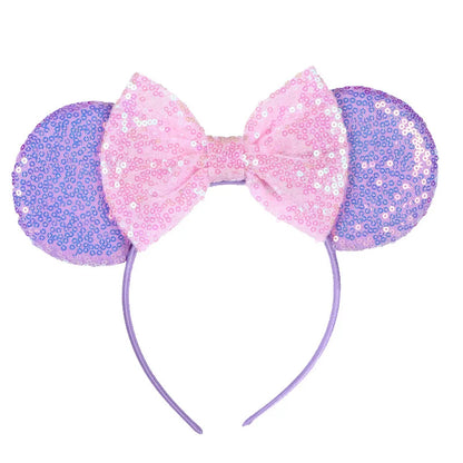 Mouse Ears Headband with Sequin Bow for Parties & Cosplay