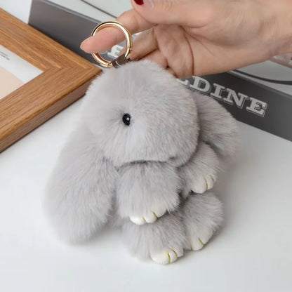 Cute Bunny Plush Keychain Soft Rabbit Bag Charm Toy