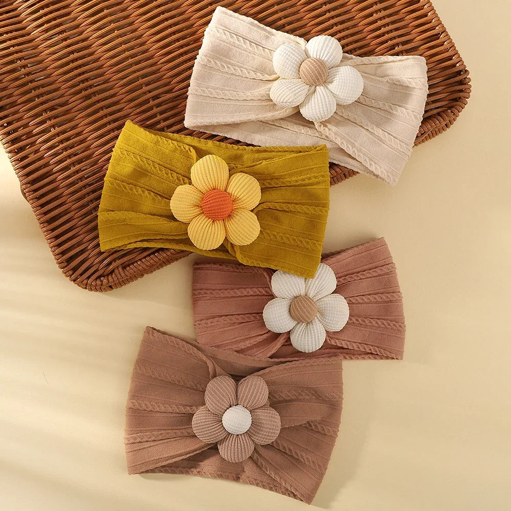 Baby Flower Headband Soft Nylon Newborn Hairband